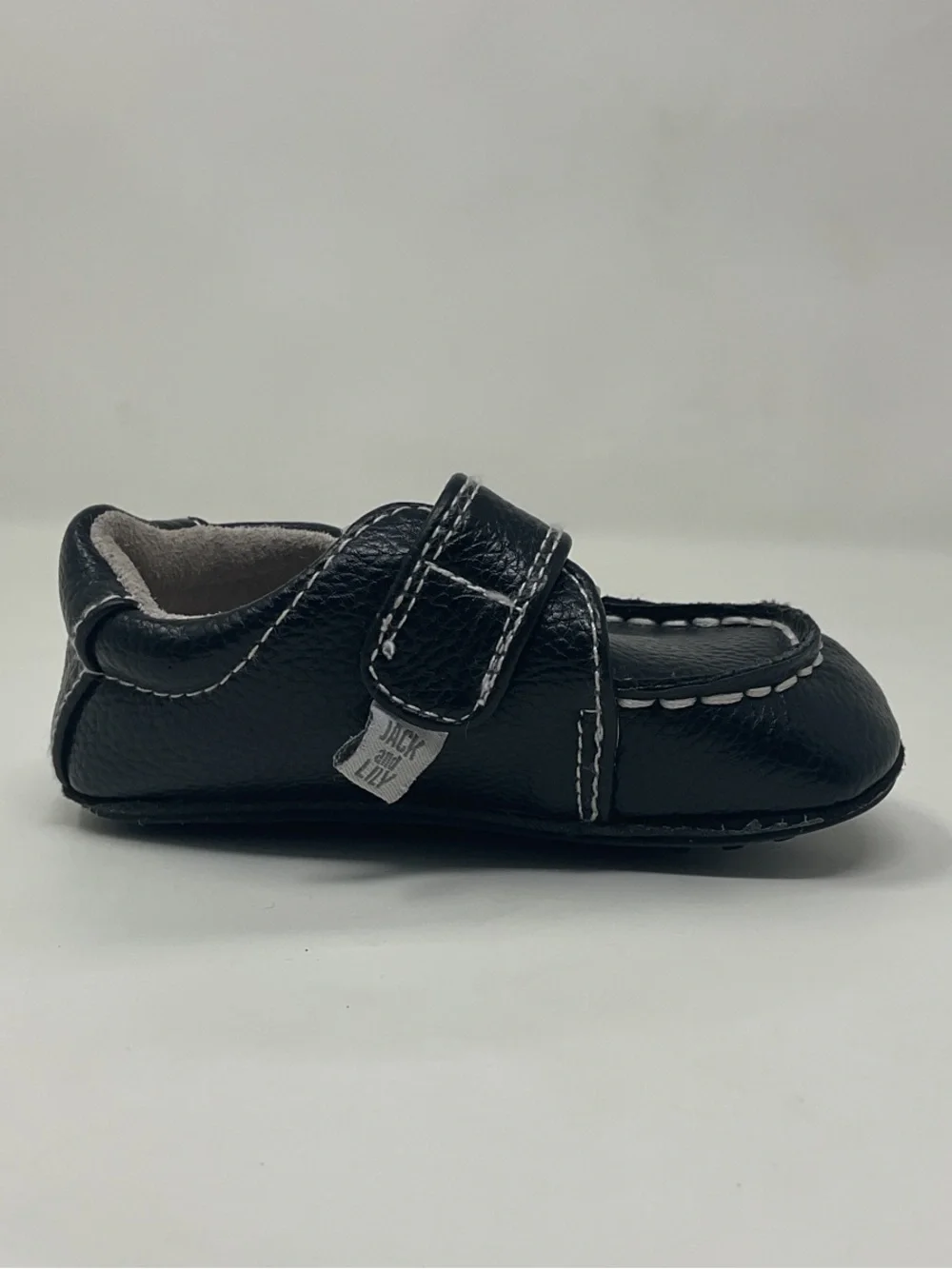 Black Baby Walker Loafers with velcro strap size 12 to 18 months